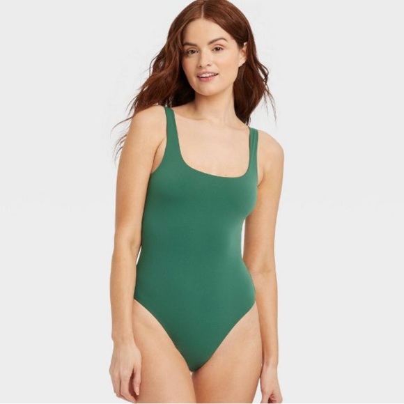 Women's 4-Way Stretch Tank Bodysuit Green S - Picture 1 of 2